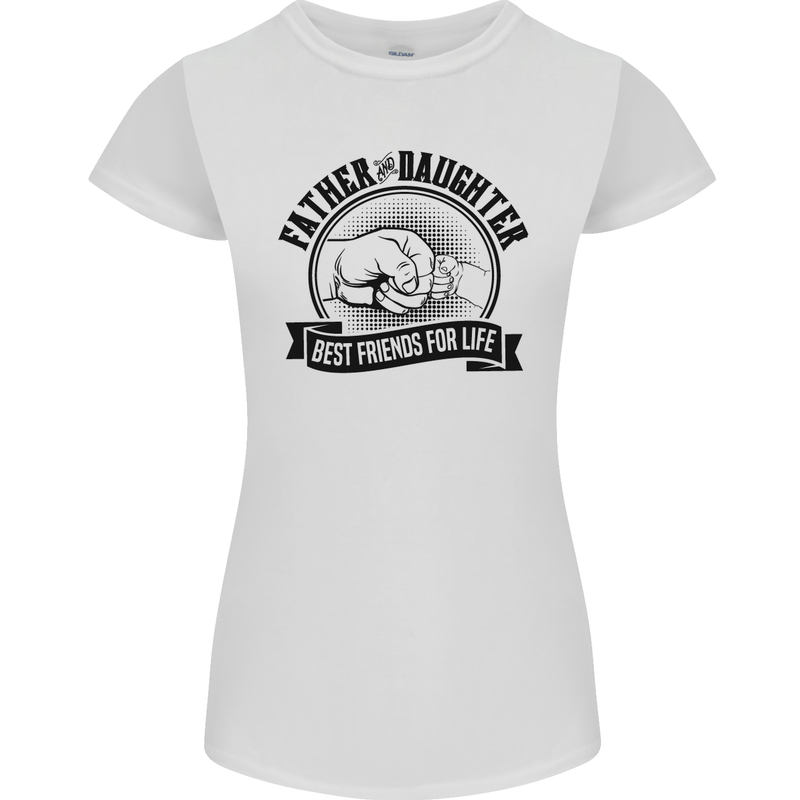Father & Daughter Best Friends Father's Day Womens Petite Cut T-Shirt White