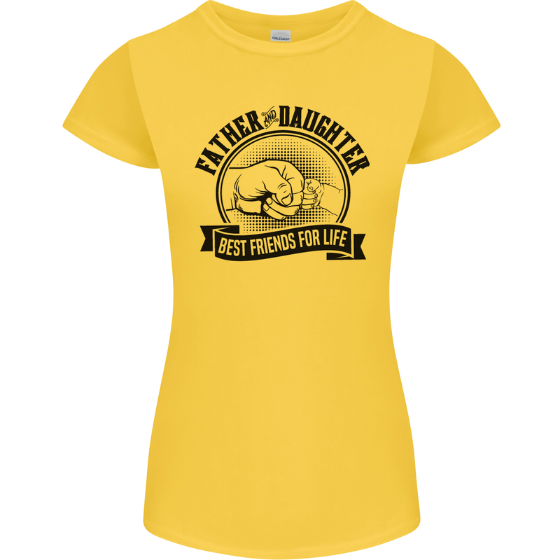 Father & Daughter Best Friends Father's Day Womens Petite Cut T-Shirt Yellow