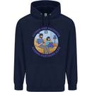 Father & Daughter Gaming Gamer Day Funny Childrens Kids Hoodie Navy Blue