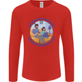 Father & Daughter Gaming Gamer Day Funny Mens Long Sleeve T-Shirt Red