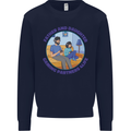 Father & Daughter Gaming Gamer Day Funny Mens Sweatshirt Jumper Navy Blue