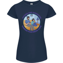 Father & Daughter Gaming Gamer Day Funny Womens Petite Cut T-Shirt Navy Blue