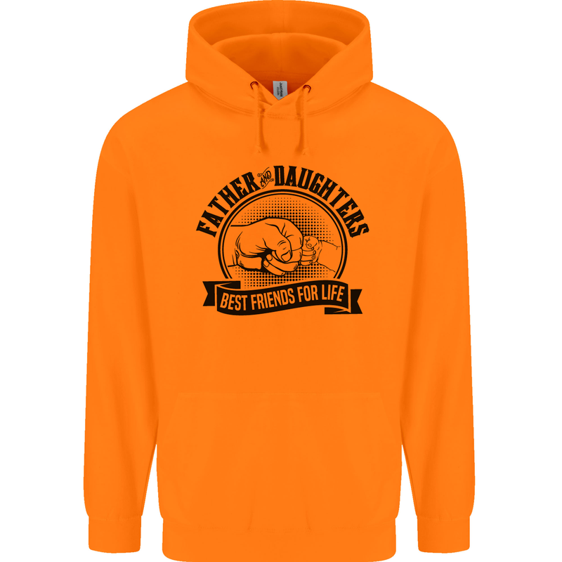 Father & Daughters Best Friends Fathers Day Childrens Kids Hoodie Orange