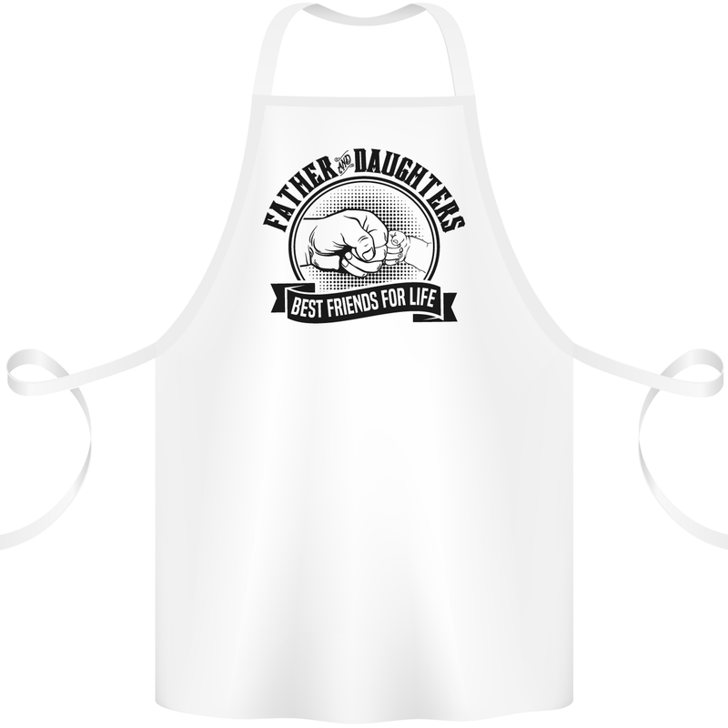 Father & Daughters Best Friends Fathers Day Cotton Apron 100% Organic White