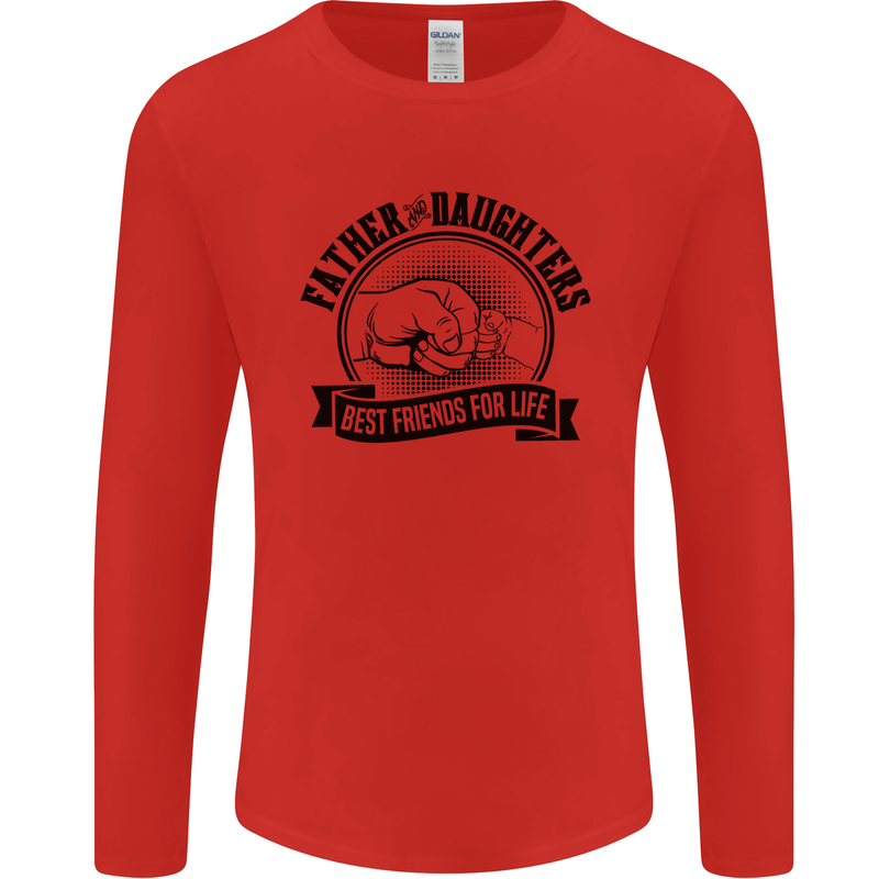 Father & Daughters Best Friends Fathers Day Mens Long Sleeve T-Shirt Red