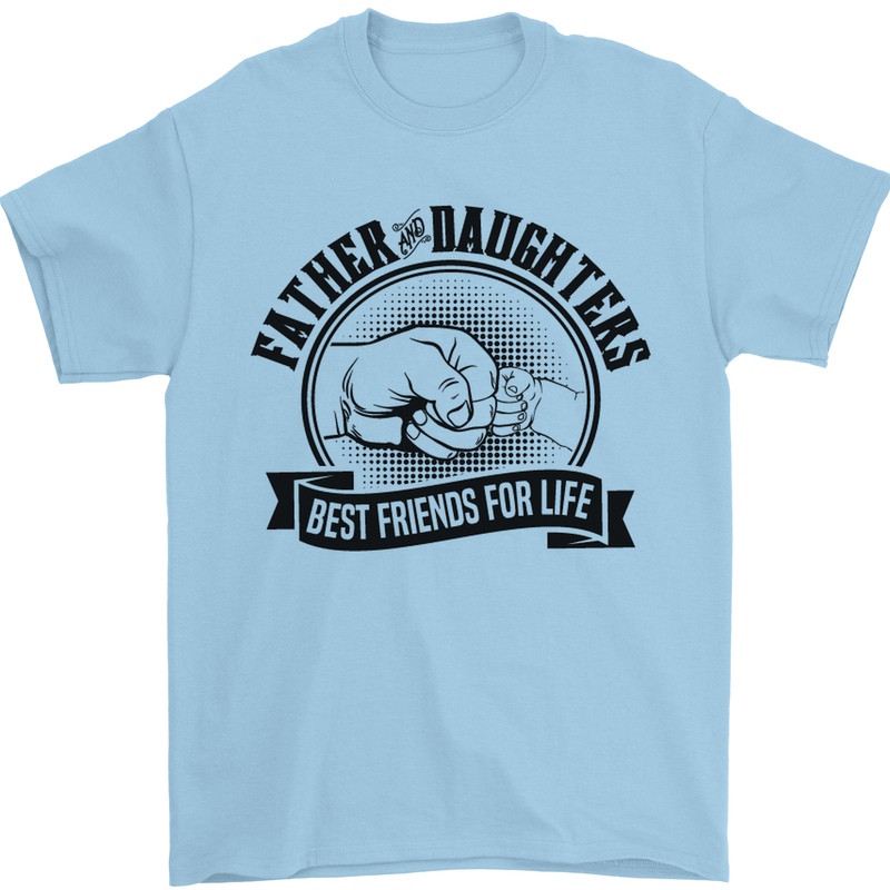 Father & Daughters Best Friends Fathers Day Mens T-Shirt Cotton Gildan Light Blue