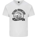 Father & Daughters Best Friends Fathers Day Mens V-Neck Cotton T-Shirt White