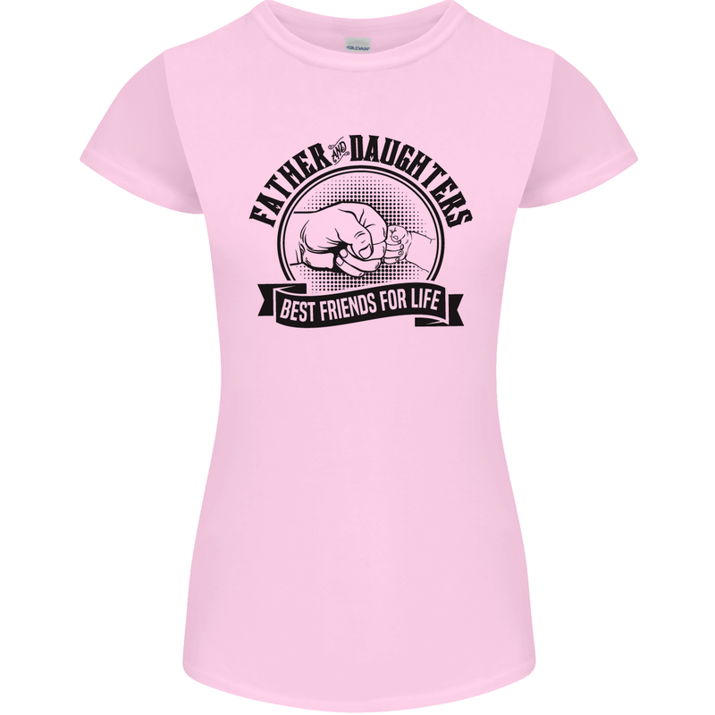 Father & Daughters Best Friends Fathers Day Womens Petite Cut T-Shirt Light Pink