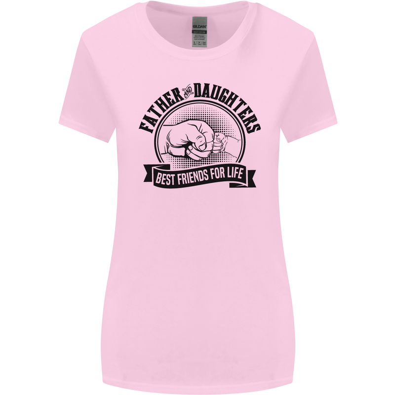 Father & Daughters Best Friends Fathers Day Womens Wider Cut T-Shirt Light Pink