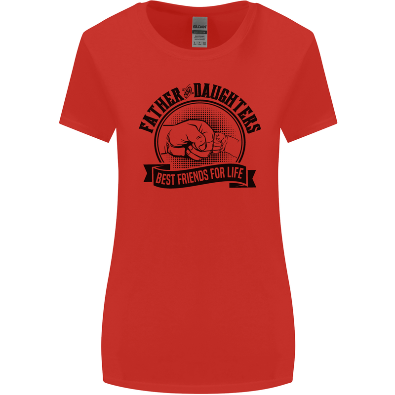 Father & Daughters Best Friends Fathers Day Womens Wider Cut T-Shirt Red