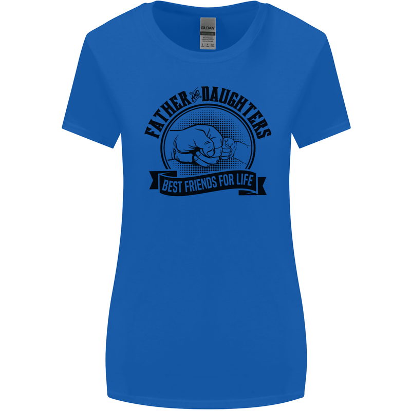 Father & Daughters Best Friends Fathers Day Womens Wider Cut T-Shirt Royal Blue