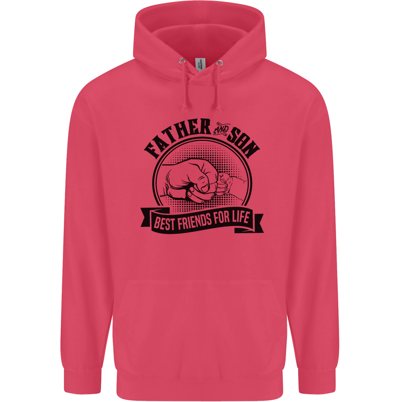 Father & Son Best Friends Father's Day Childrens Kids Hoodie Heliconia