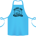 Father & Son Best Friends Father's Day Cotton Apron 100% Organic Turquoise