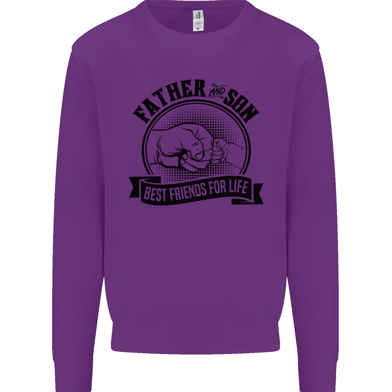 Father & Son Best Friends Father's Day Kids Sweatshirt Jumper Purple