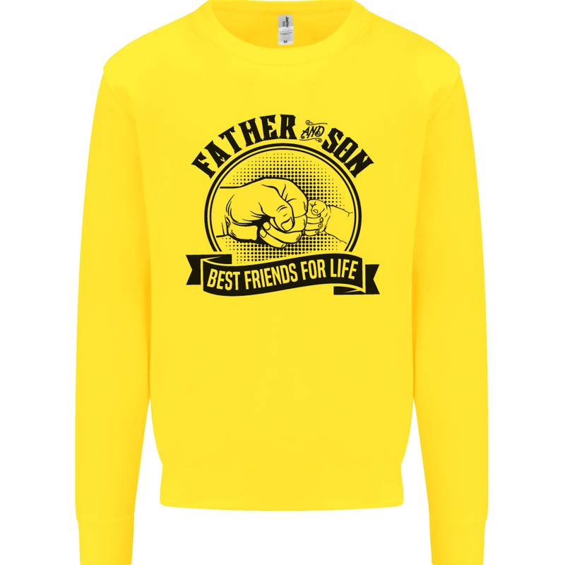 Father & Son Best Friends Father's Day Kids Sweatshirt Jumper Yellow