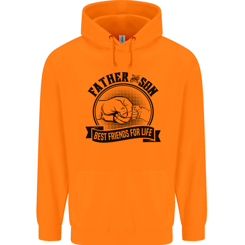Father & Son Best Friends Father's Day Mens 80% Cotton Hoodie Orange