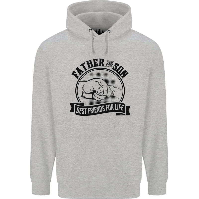 Father & Son Best Friends Father's Day Mens 80% Cotton Hoodie Sports Grey