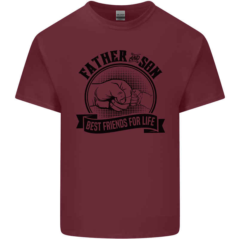 Father & Son Best Friends Father's Day Mens Cotton T-Shirt Tee Top Maroon