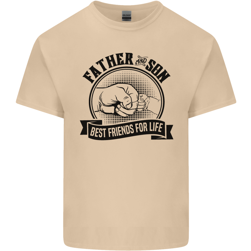 Father & Son Best Friends Father's Day Mens Cotton T-Shirt Tee Top Sand