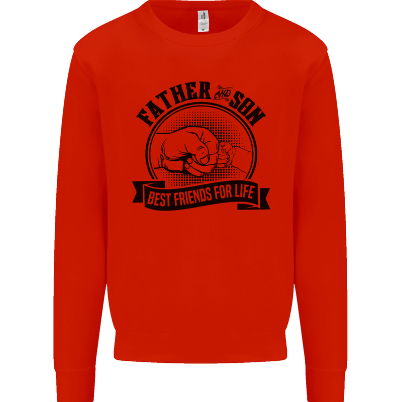 Father & Son Best Friends Father's Day Mens Sweatshirt Jumper Bright Red