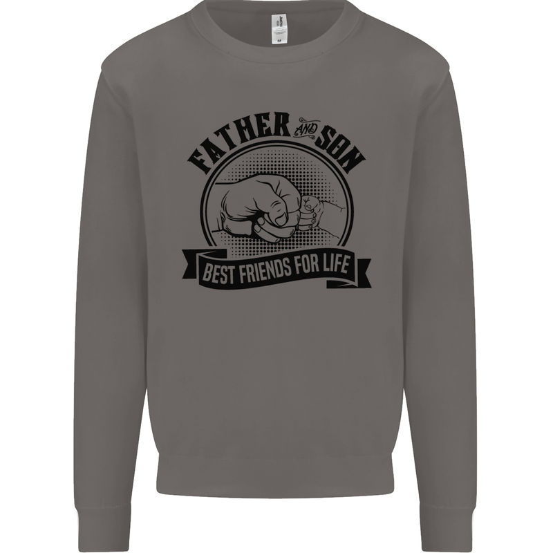 Father & Son Best Friends Father's Day Mens Sweatshirt Jumper Charcoal