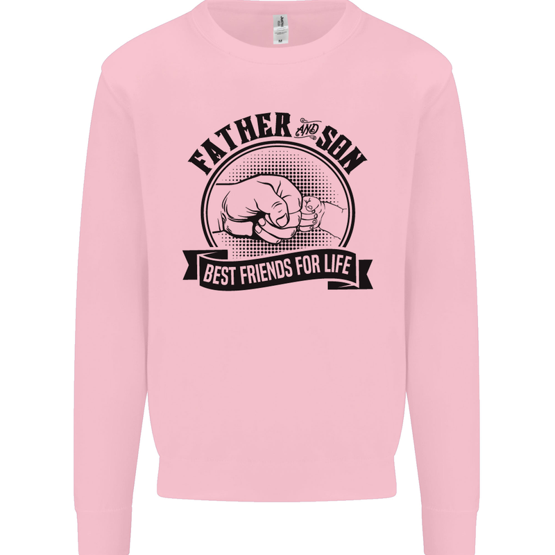 Father & Son Best Friends Father's Day Mens Sweatshirt Jumper Light Pink