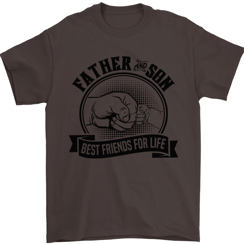 Father & Son Best Friends Father's Day Mens T-Shirt Cotton Gildan Dark Chocolate