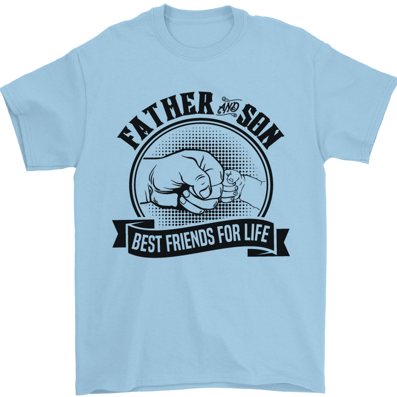 Father & Son Best Friends Father's Day Mens T-Shirt Cotton Gildan Light Blue