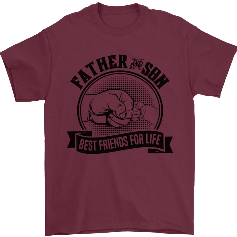 Father & Son Best Friends Father's Day Mens T-Shirt Cotton Gildan Maroon