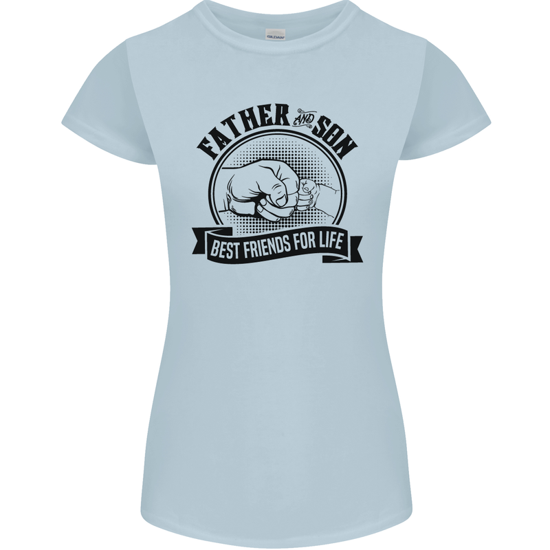 Father & Son Best Friends Father's Day Womens Petite Cut T-Shirt Light Blue