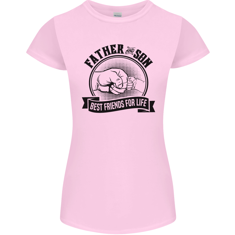 Father & Son Best Friends Father's Day Womens Petite Cut T-Shirt Light Pink