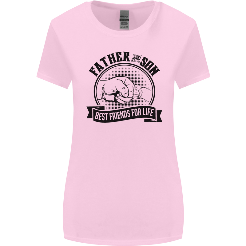 Father & Son Best Friends Father's Day Womens Wider Cut T-Shirt Light Pink