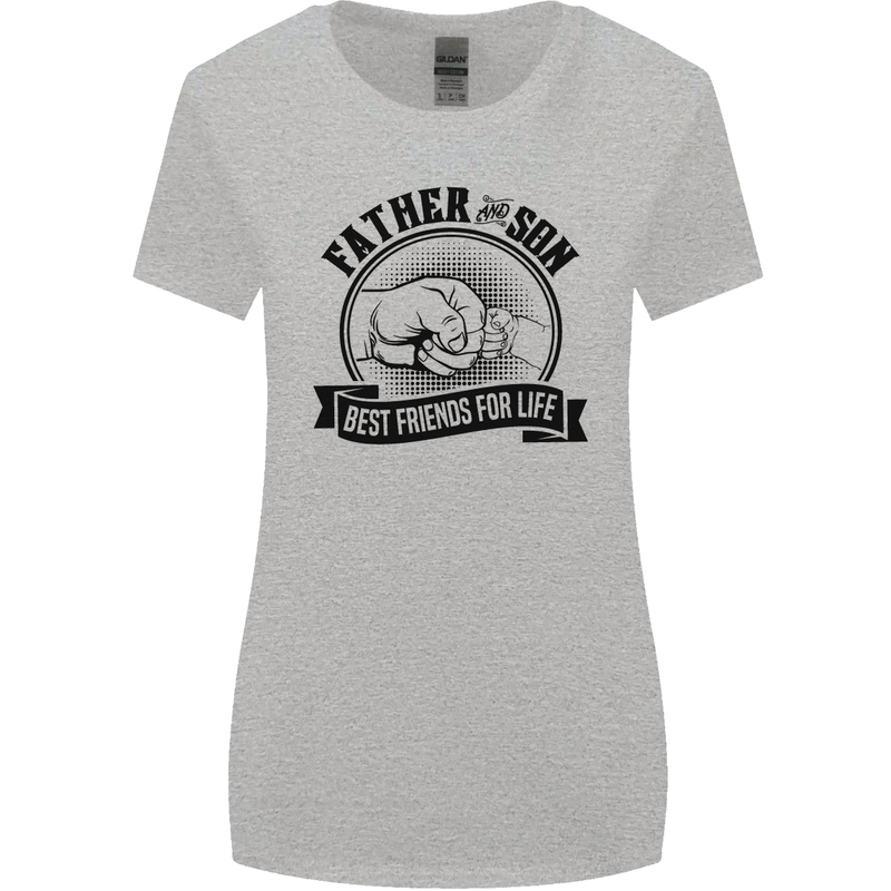 Father & Son Best Friends Father's Day Womens Wider Cut T-Shirt Sports Grey