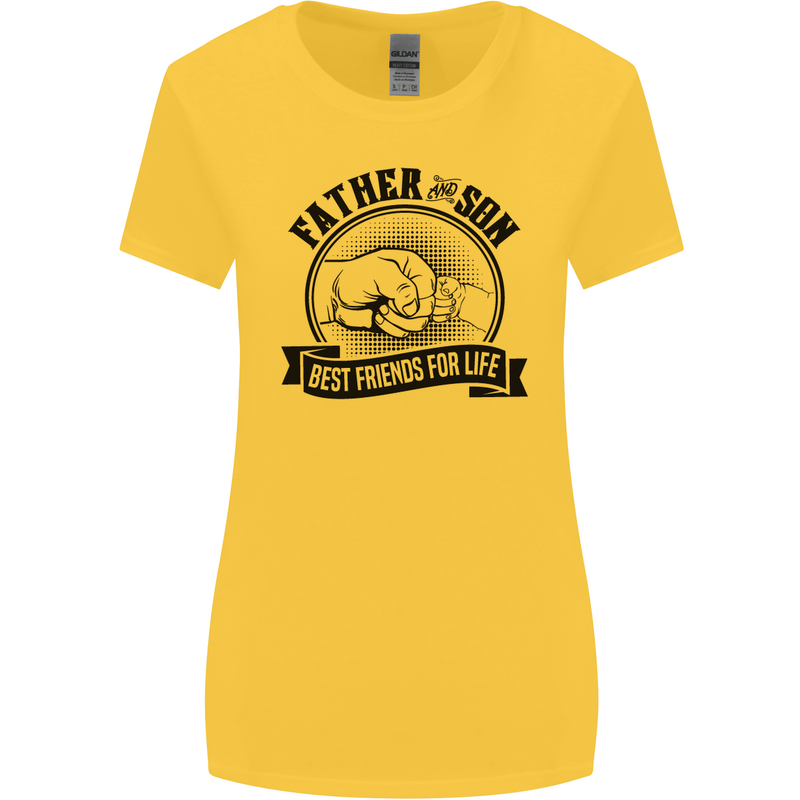 Father & Son Best Friends Father's Day Womens Wider Cut T-Shirt Yellow
