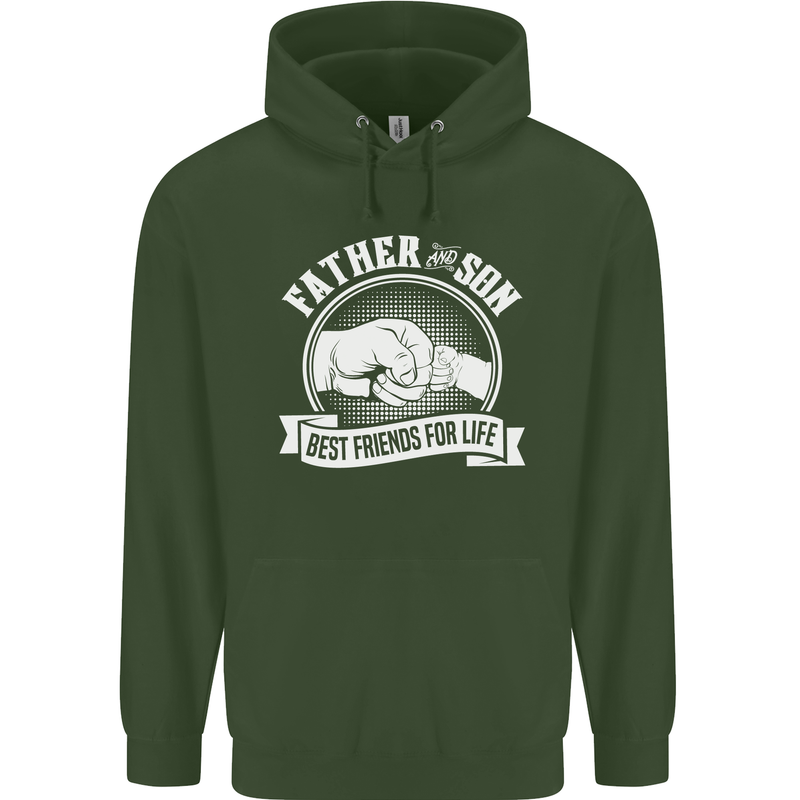Father & Son Best Friends for Life Childrens Kids Hoodie Forest Green