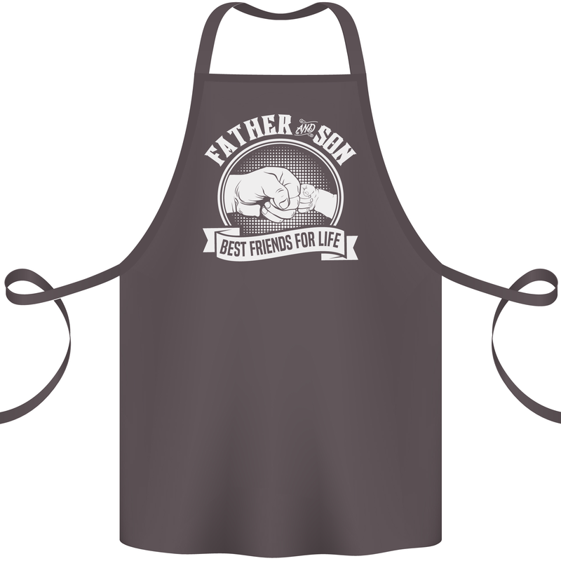 Father & Son Best Friends for Life Cotton Apron 100% Organic Dark Grey