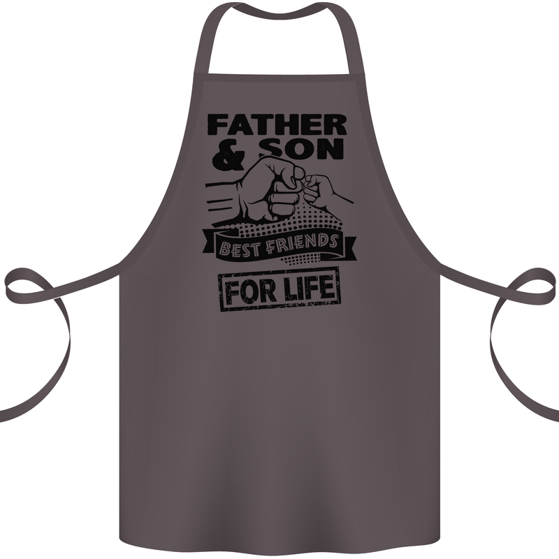 Father & Son Best Friends for Life Cotton Apron 100% Organic Dark Grey