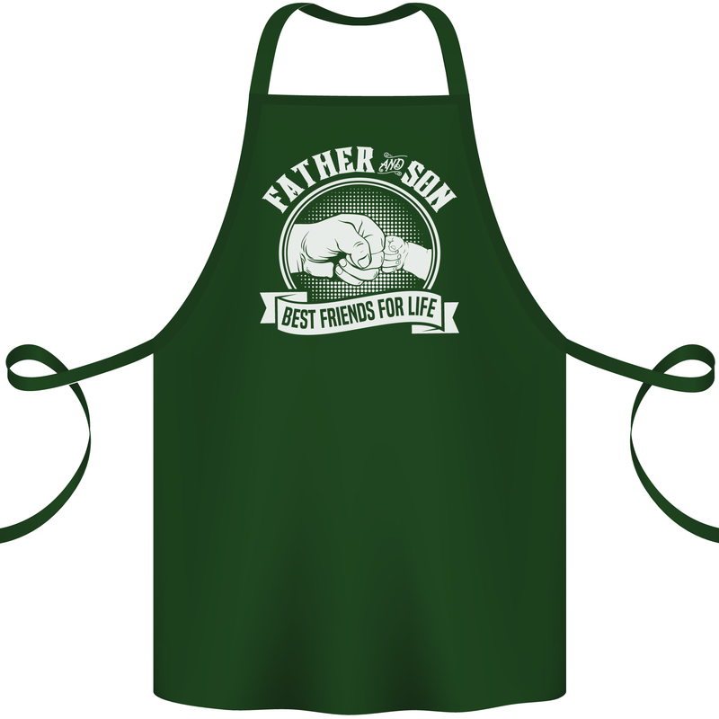 Father & Son Best Friends for Life Cotton Apron 100% Organic Forest Green