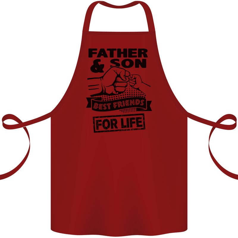 Father & Son Best Friends for Life Cotton Apron 100% Organic Maroon