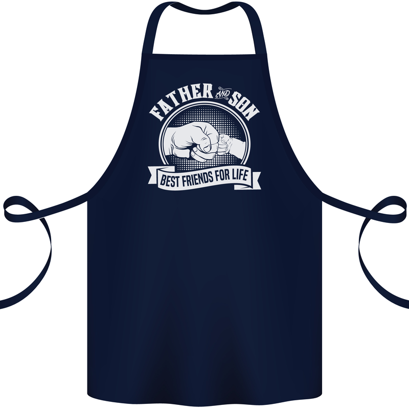 Father & Son Best Friends for Life Cotton Apron 100% Organic Navy Blue