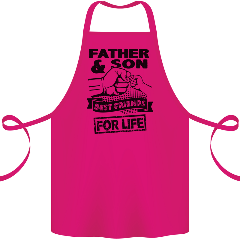 Father & Son Best Friends for Life Cotton Apron 100% Organic Pink