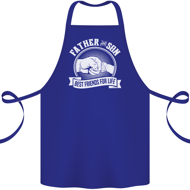 Father & Son Best Friends for Life Cotton Apron 100% Organic Royal Blue