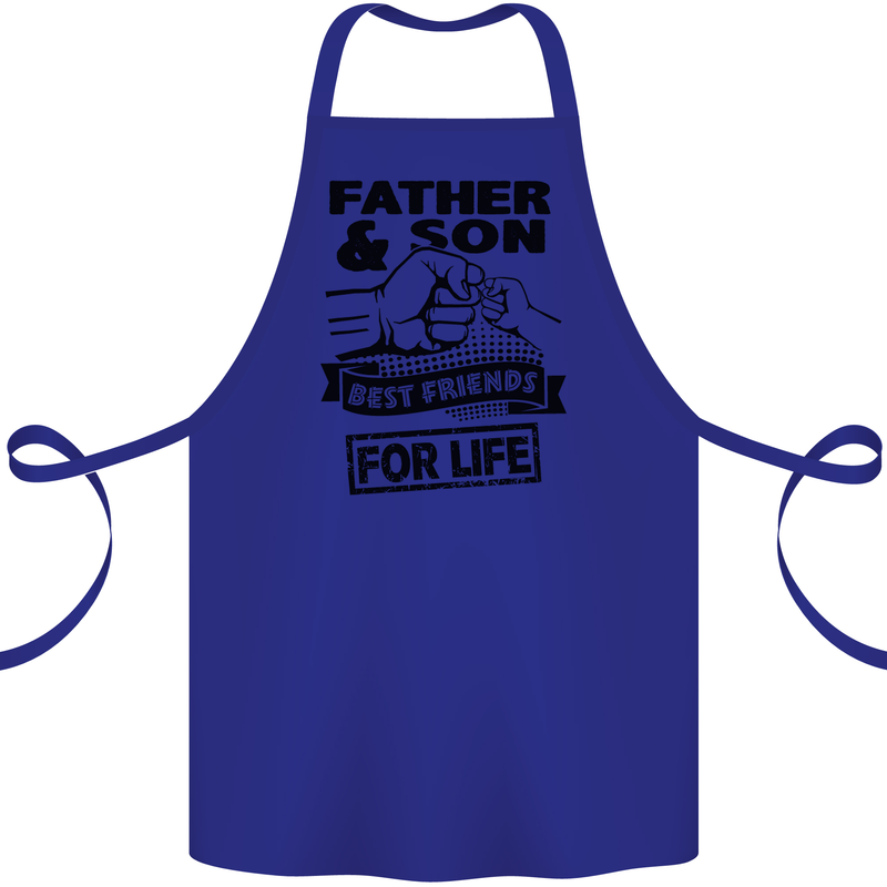 Father & Son Best Friends for Life Cotton Apron 100% Organic Royal Blue