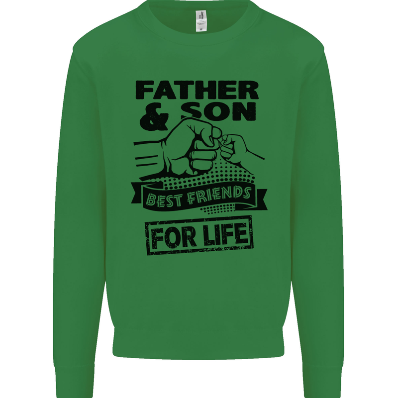 Father & Son Best Friends for Life Kids Sweatshirt Jumper Irish Green