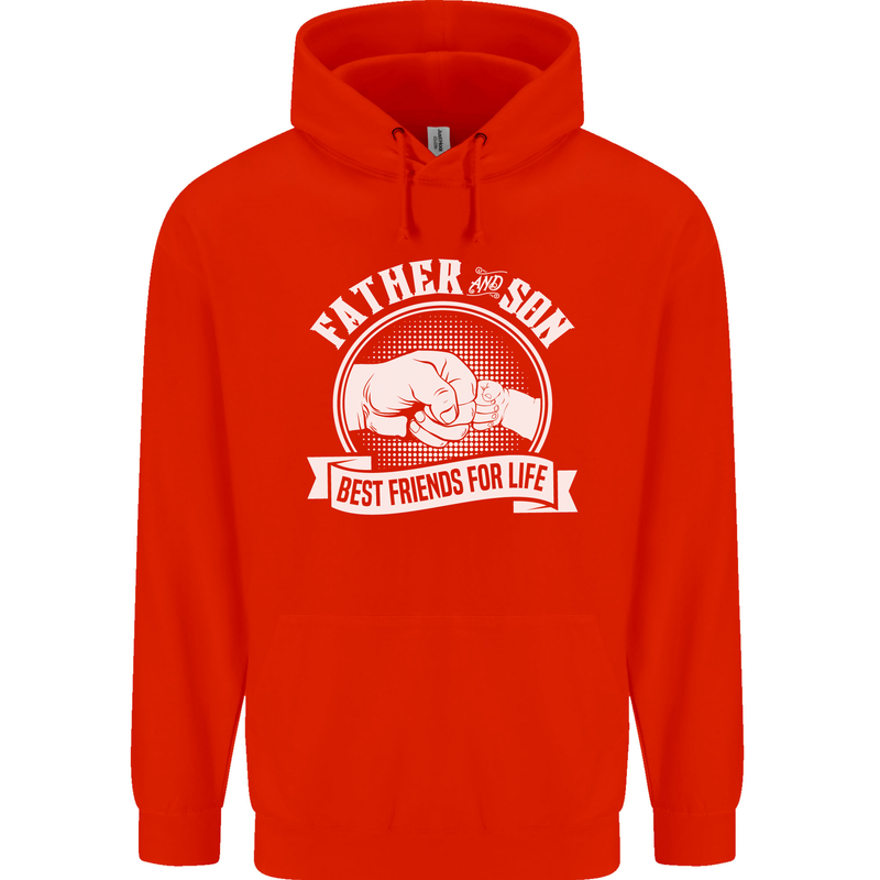 Father & Son Best Friends for Life Mens 80% Cotton Hoodie Bright Red