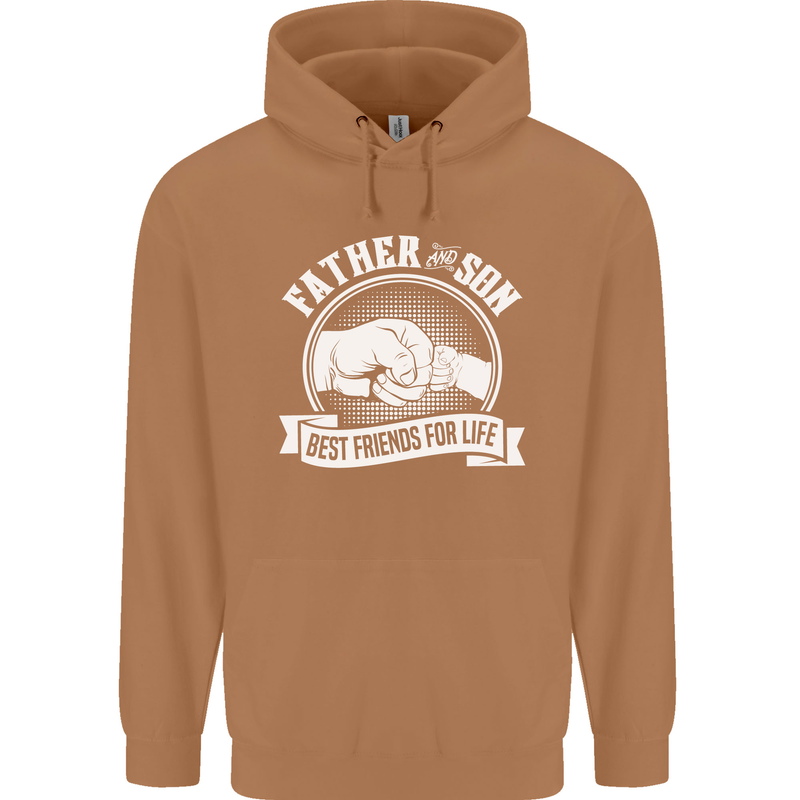 Father & Son Best Friends for Life Mens 80% Cotton Hoodie Caramel Latte