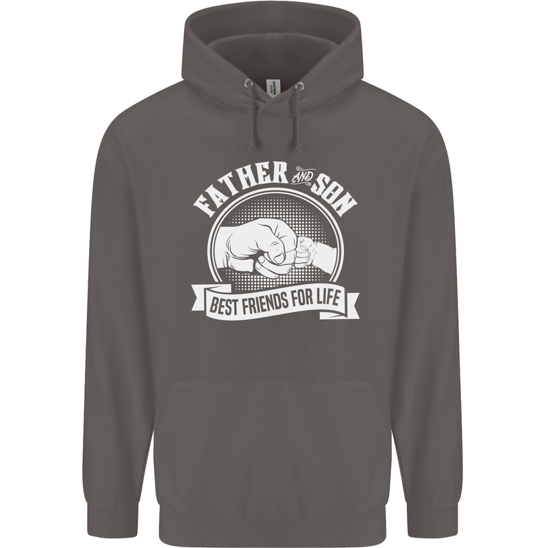 Father & Son Best Friends for Life Mens 80% Cotton Hoodie Charcoal