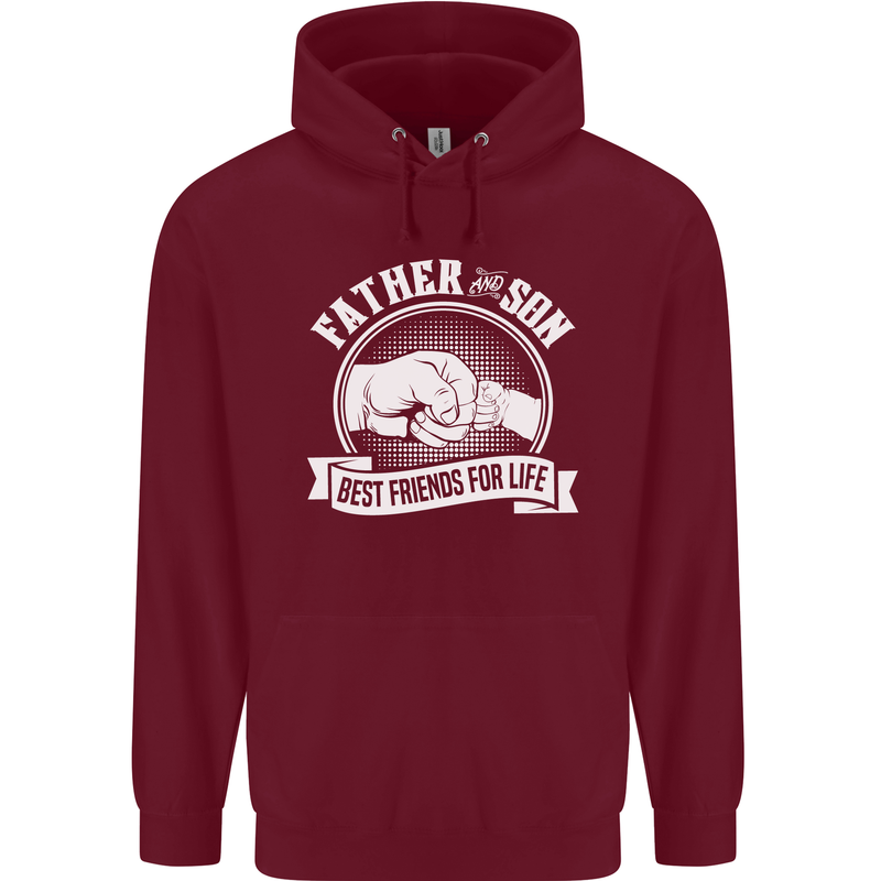 Father & Son Best Friends for Life Mens 80% Cotton Hoodie Maroon