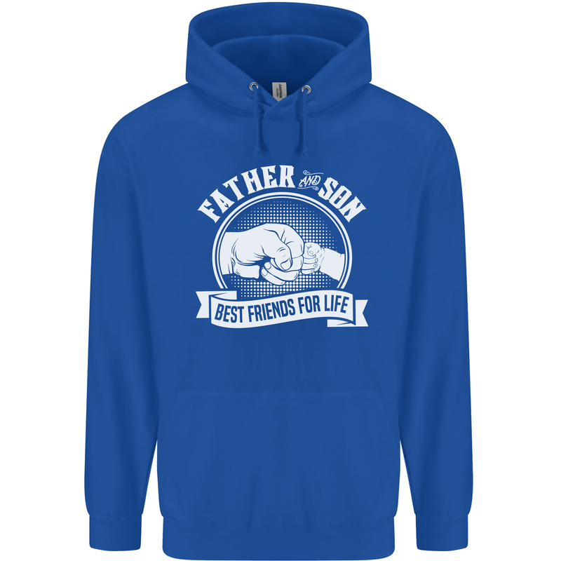 Father & Son Best Friends for Life Mens 80% Cotton Hoodie Royal Blue