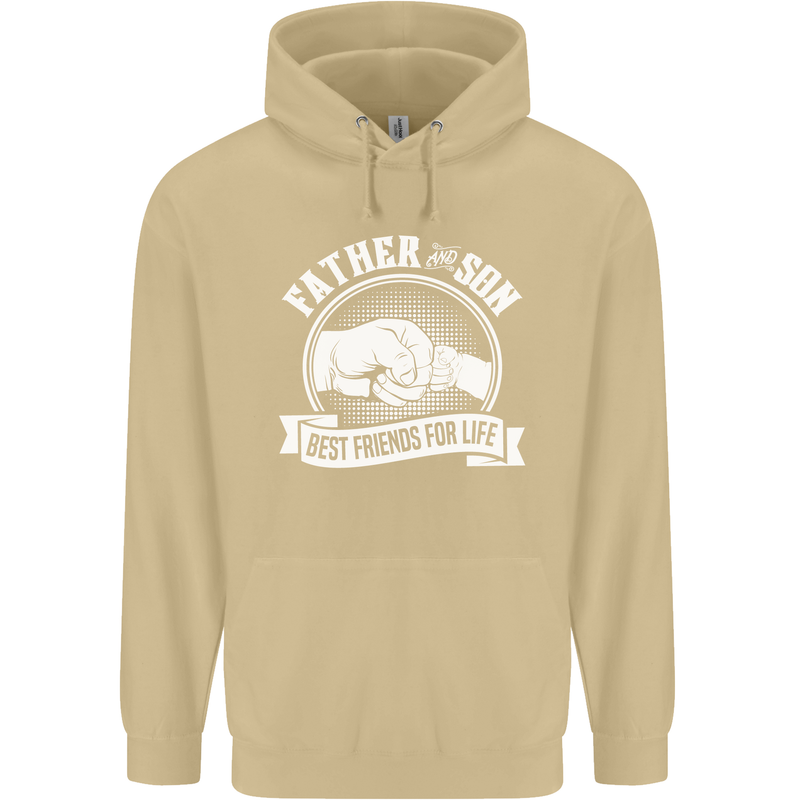 Father & Son Best Friends for Life Mens 80% Cotton Hoodie Sand